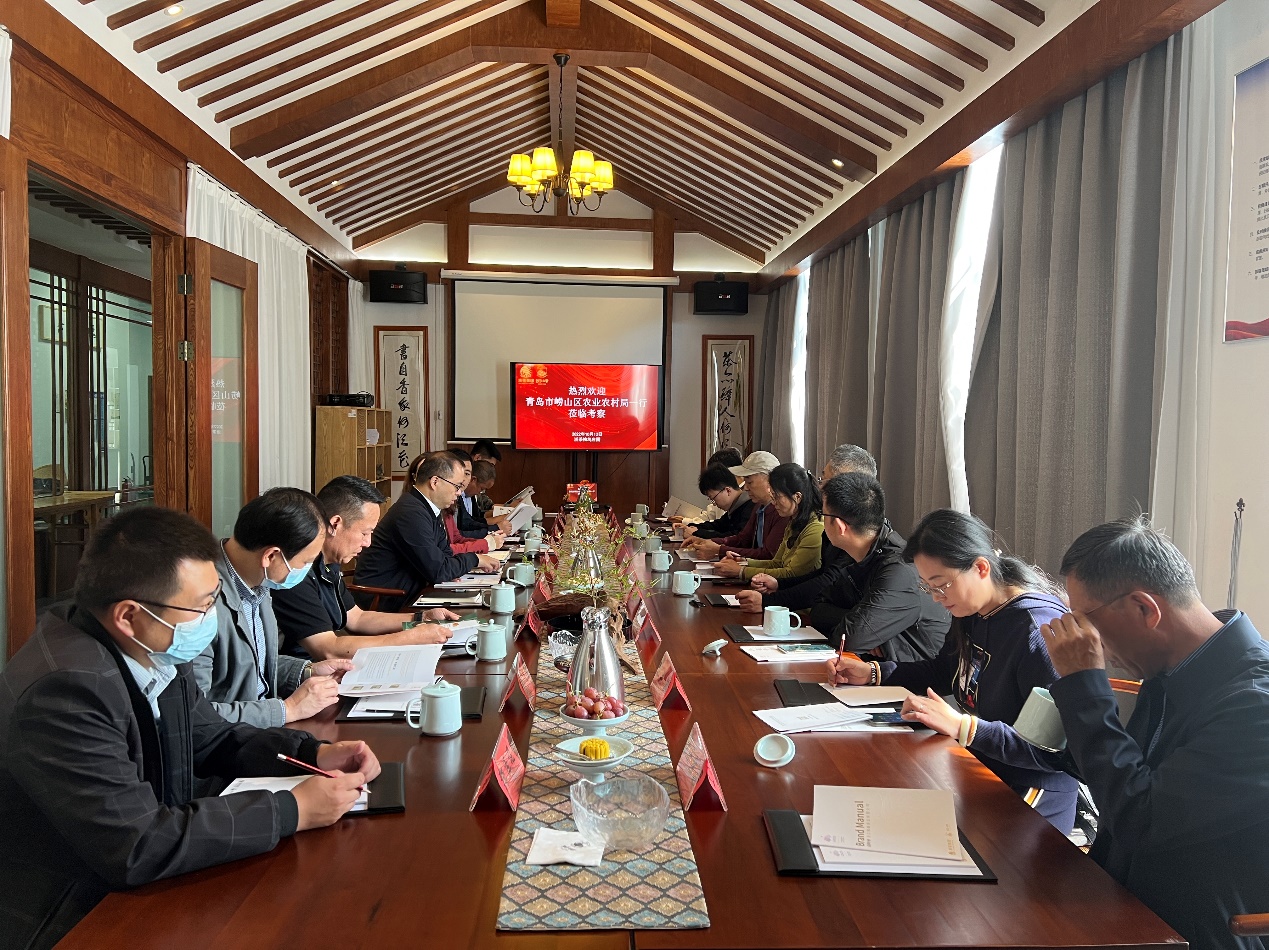 青岛市崂山区农业农村局到米兰·网站在线官网-米兰(中国)狮峰茶业公司考察调研